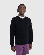 Stone Island Compass Patch Crew Neck Sweatshirt in Black