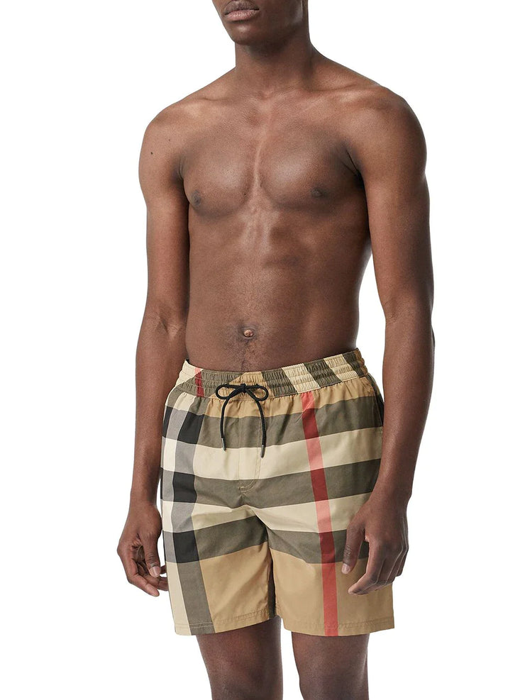 Burberry Big Check Swim Shorts in Beige