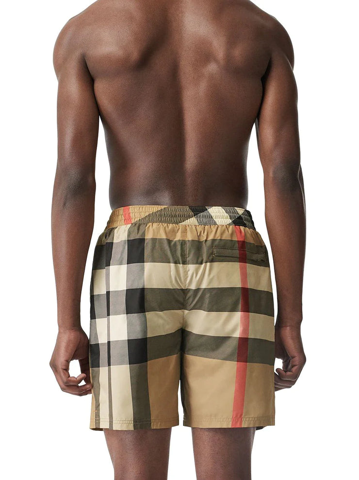 Burberry Big Check Swim Shorts in Beige