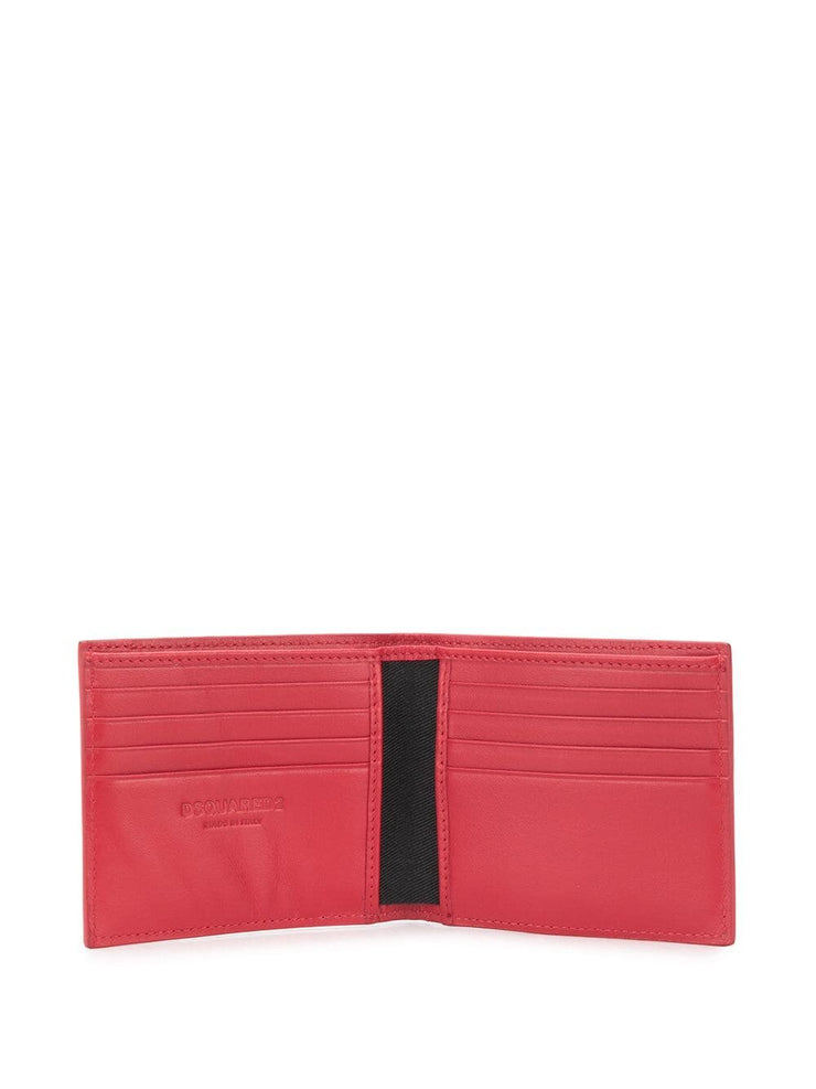 Dsquared2 Mirror Logo Bi-fold Wallet Red