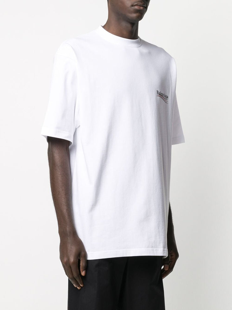 Balenciaga Political Campaign Printed Logo Oversized T-shirt in White