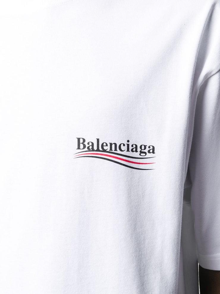 Balenciaga Political Campaign Printed Logo Oversized T-shirt in White