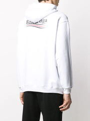 Balenciaga Political Campaign Logo Hoodie in White