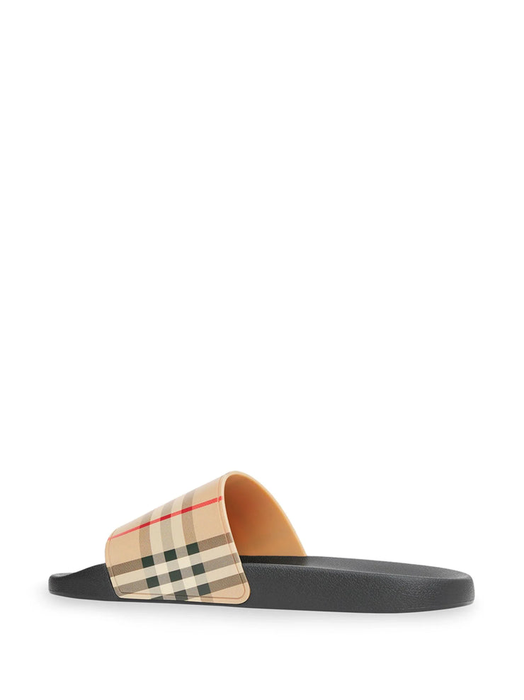 Burberry Furley Vintage Check Sliders in Brown