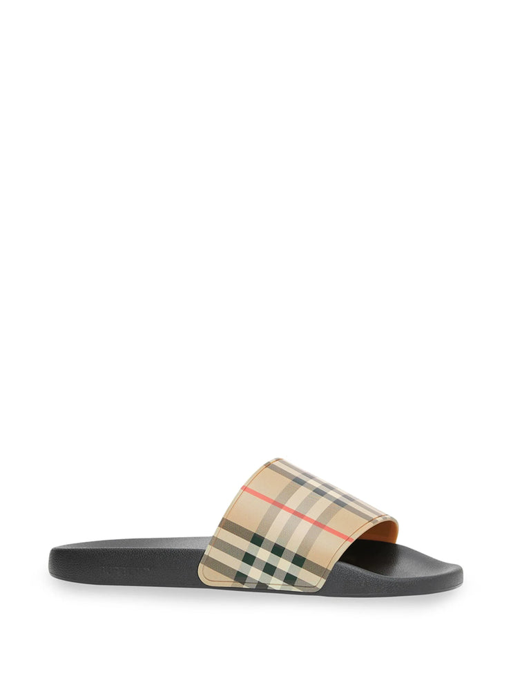 Burberry Furley Vintage Check Sliders in Brown