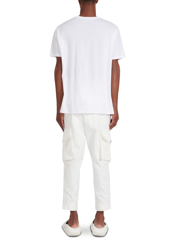 Balmain Oversized Cotton T-shirt with Print in White