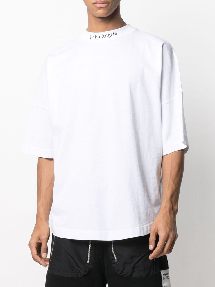 Palm Angels Oversized Mock Neck T-shirt in White