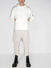 C.P. Company Logo Patch Hoodie & Short Set in White