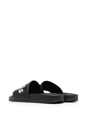 Palm Angels Logo-Print Sliders in Black