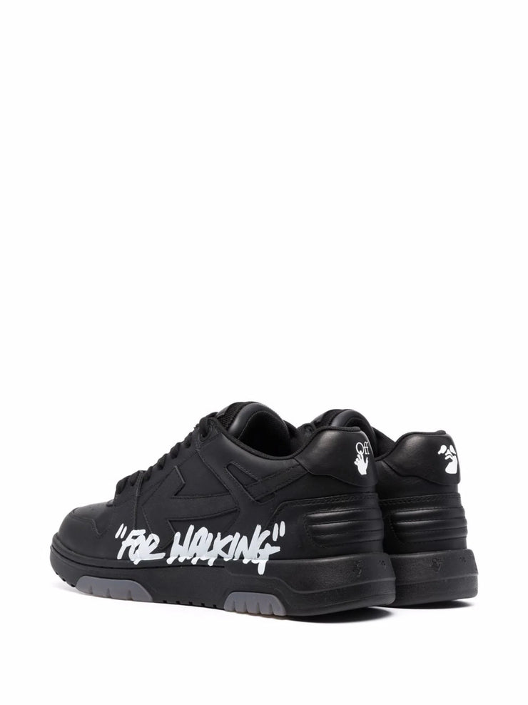 Off-White Out of Office "For Walking" Leather Trainers in Black