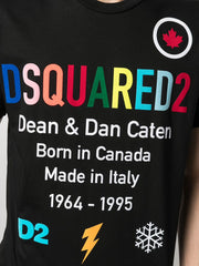 Dsquared2 Rainbow Logo-print T-shirt in Black