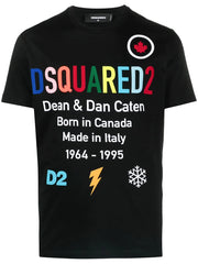 Dsquared2 Rainbow Logo-print T-shirt in Black