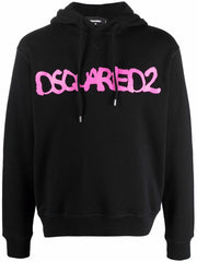 Dsquared2 Fluorescent Spray Hoodie in Black