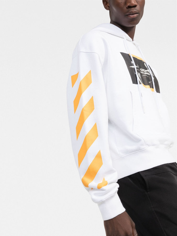 Off-White Caravaggio Painting Dia-Stripe Printed Hoodie in White