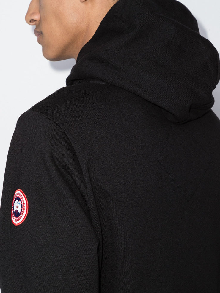 Canada Goose Huron Logo Patch Hoodie in Black