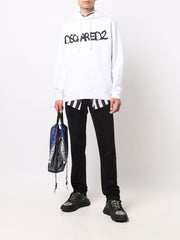 Dsquared2 Fluorescent Spray Hoodie in White