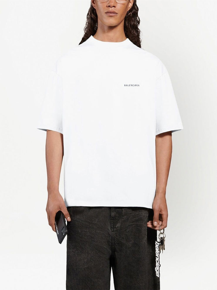 Balenciaga Logo Print Short-sleeve T-shirt White