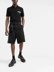 Alexander McQueen Graffiti Embroidered Logo Polo Shirt in Black