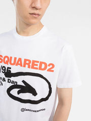 Dsquared2 64/95 Arrow Logo-print Short-sleeve T-shirt in White