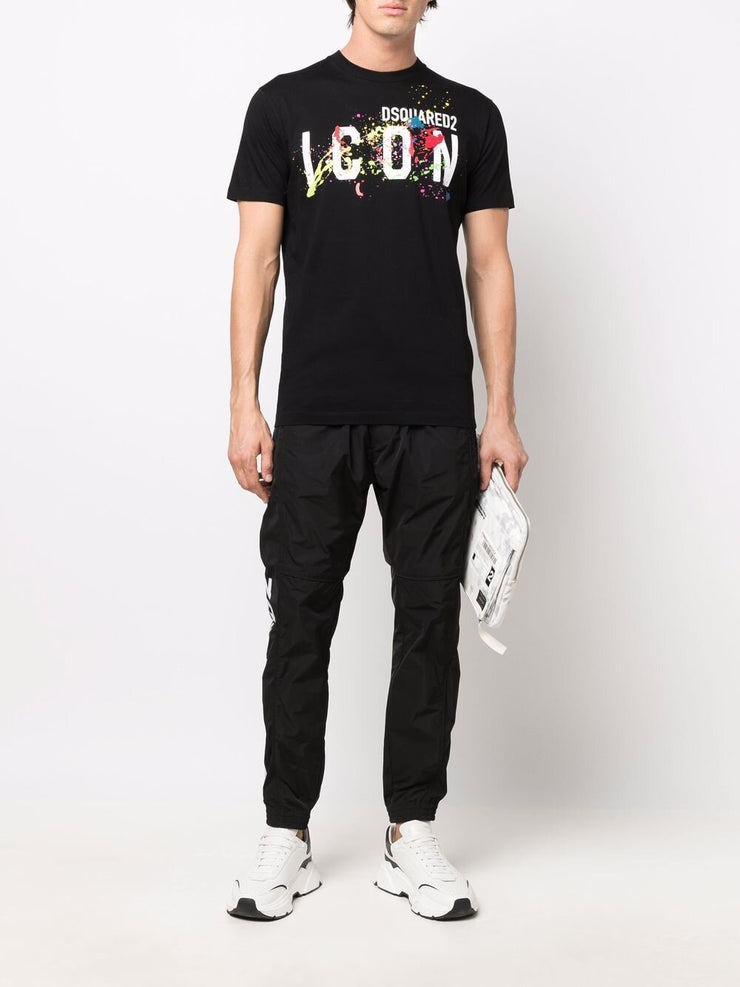 Dsquared2 Icon Paint Splattered T-shirt Black