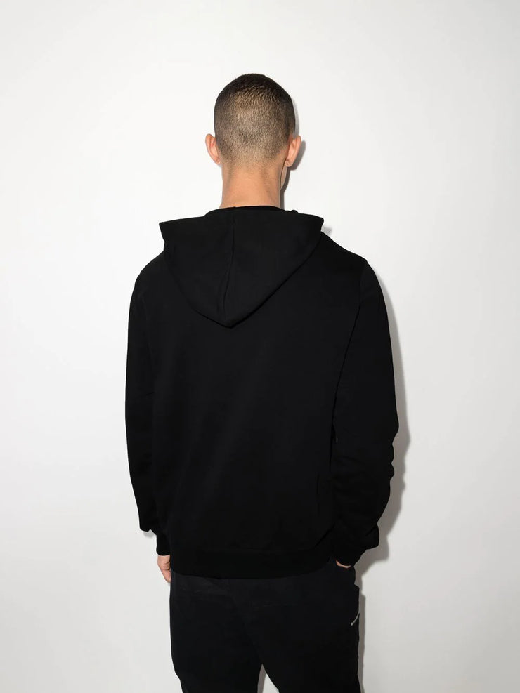 Balmain Foil Logo-Print Hoodie in Black