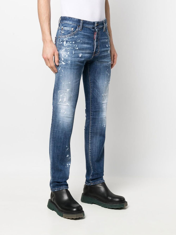 Dsquared2 Bleached Spots Wash Cool Guy Slim Jeans