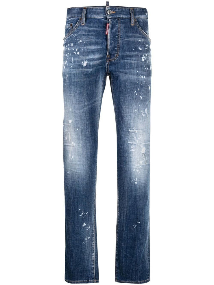 Dsquared2 Bleached Spots Wash Cool Guy Slim Jeans