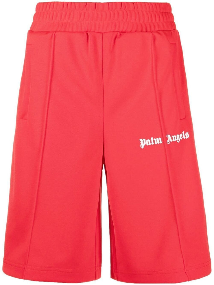 Palm Angels logo-print Track Shorts in Red