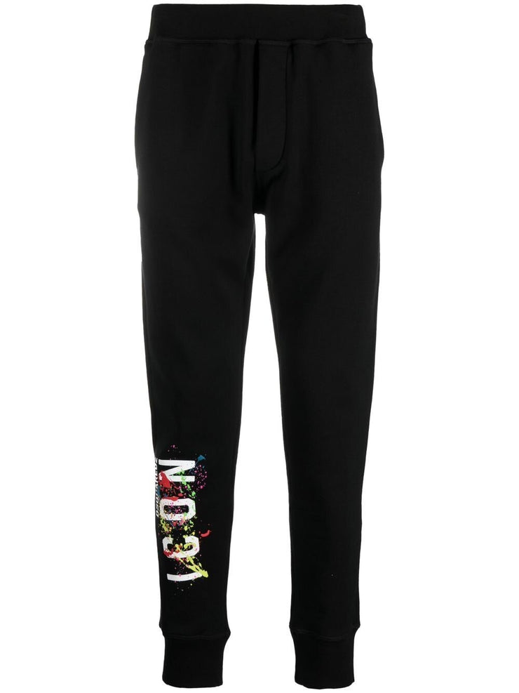 Dsquared2 Icon Splattered Tracksuit in Black