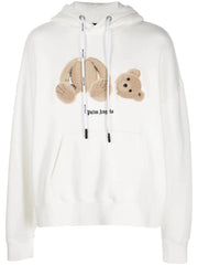 Palm Angels Bear-motif Hoodie White