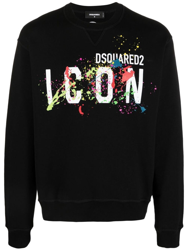 Dsquared2 Icon Splatter Sweatshirt in Black