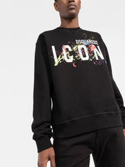 Dsquared2 Icon Splatter Sweatshirt in Black