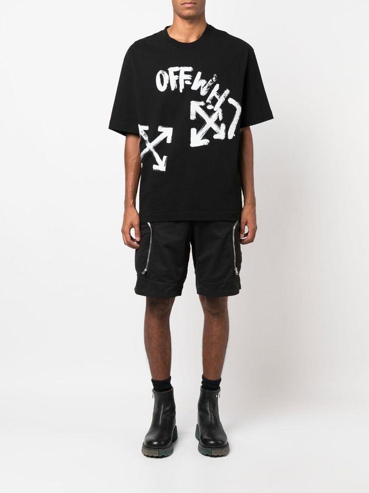 Off-White Paint Script Skater T-shirt Black