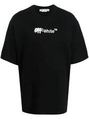 Off-White Spray Helvetica Logo Print T-Shirt in Black