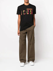 Dsquared2 Icon Tropical logo-print T-shirt Black