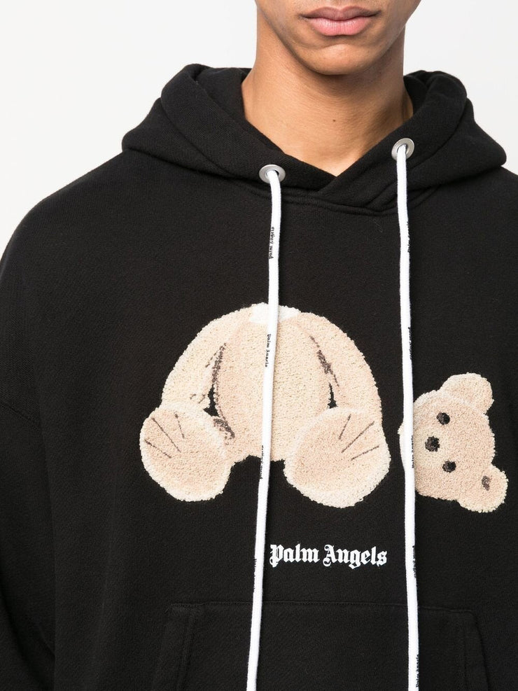 Palm Angels Teddy Bear Hoodie in Black