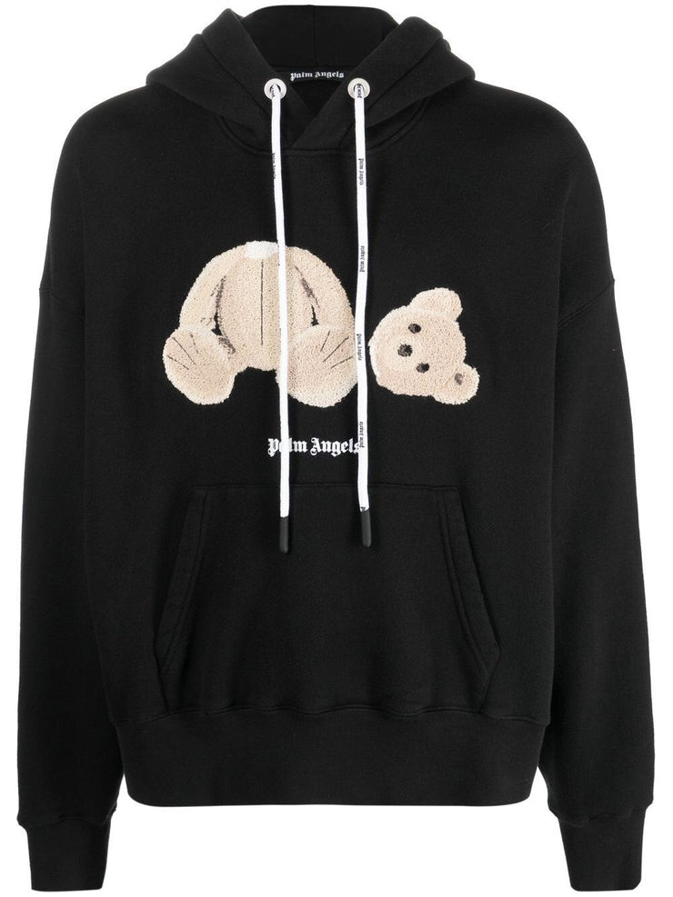 Palm Angels Teddy Bear Hoodie in Black