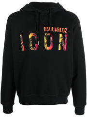 Dsquared2 Icon Tropical logo printed Hoodie in Black