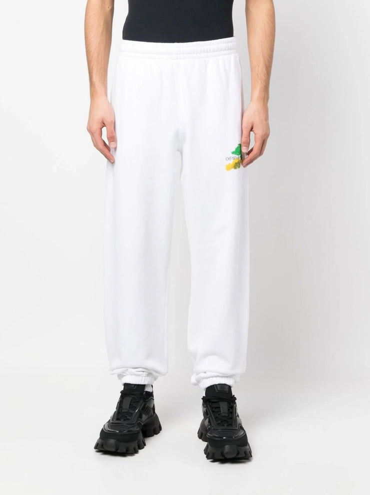 Off-White Brush Arrows Logo Printed Joggers in White