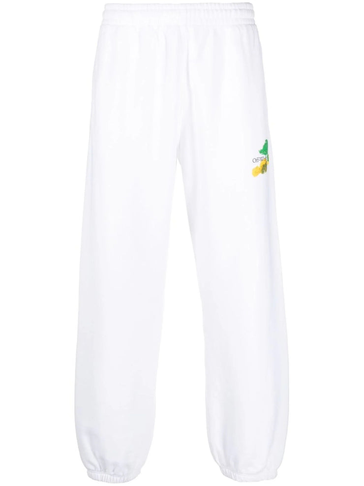 Off-White Brush Arrows Logo Printed Joggers in White