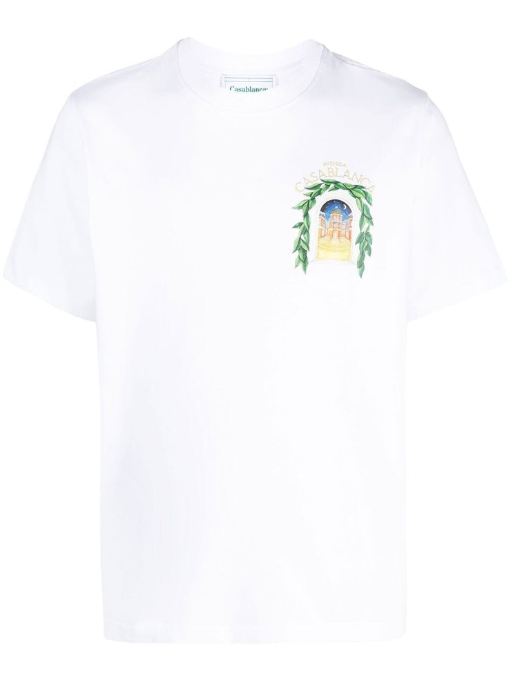 Casablanca Avenida Print T-shirt in White