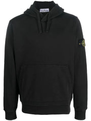 Stone Island Compass Patch Drawstring Hoodie in Black