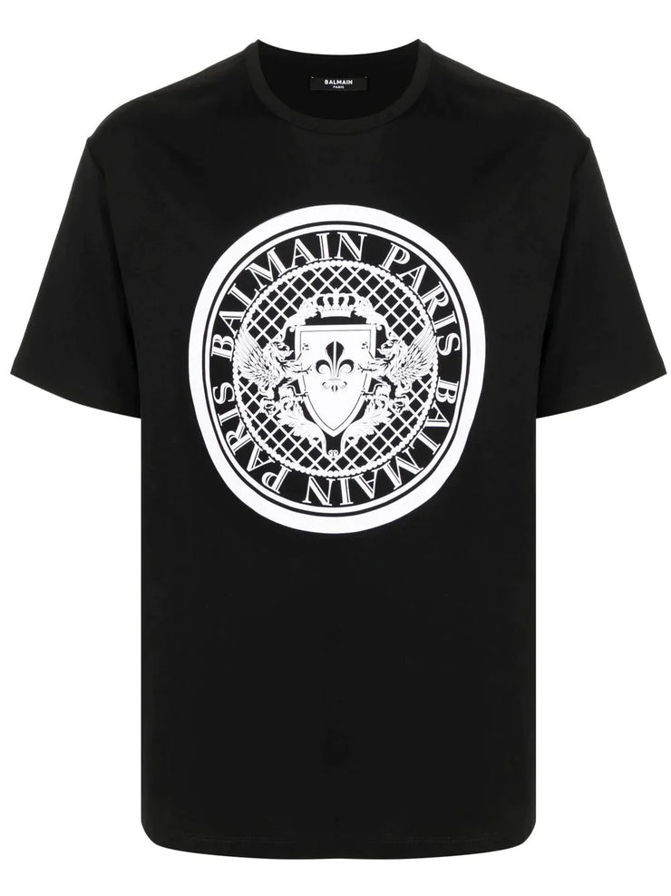 Balmain Flocked Coin T-shirt Black