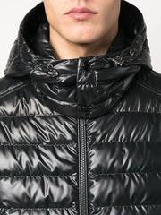 Moncler Lauros Logo Padded Down Coat in Black