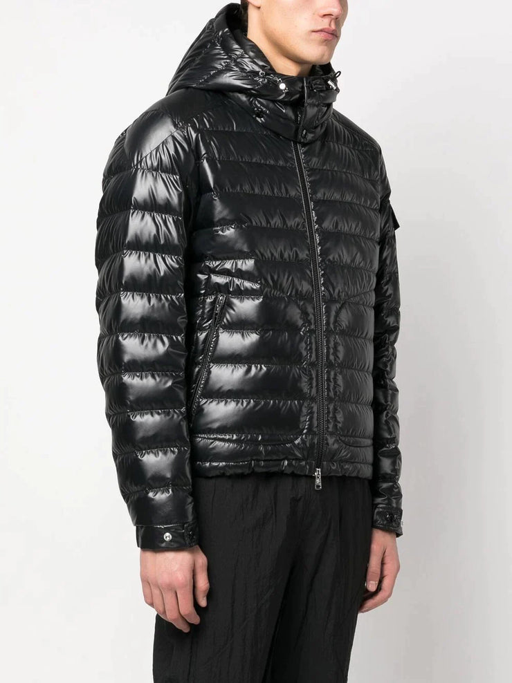 Moncler Lauros Logo Padded Down Coat in Black