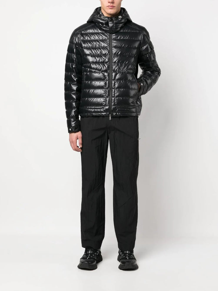 Moncler Lauros Logo Padded Down Coat in Black