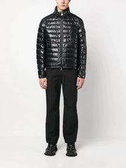 Moncler Lauros Logo Padded Down Coat in Black