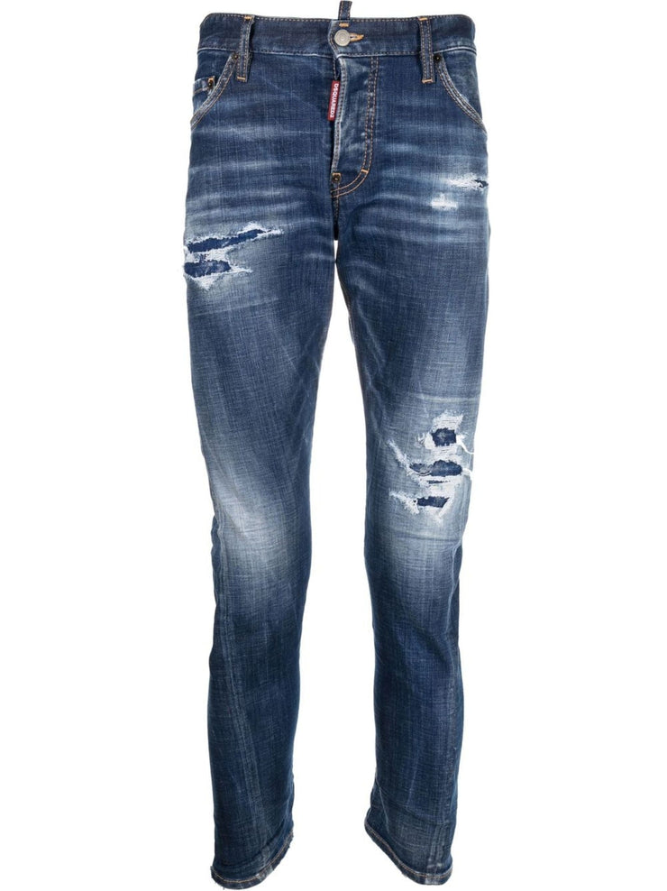 Dsquared2 1964 Patch Distressed Slim Jeans