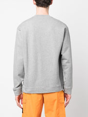 Stone Island Stitches Four Embroidered Logo Sweatshirt in Grey