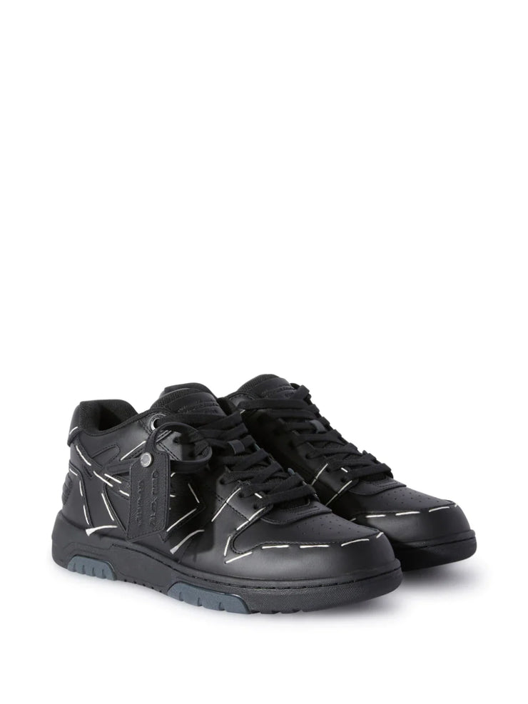 Off-White Out of Office Low Sartorial Stitched Leather Trainers in Black